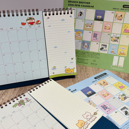 2026 韓國 Mogry Cat Twin Calender 桌面月曆 (with Memo Pad) * [預購貨品，下單後14天出貨]