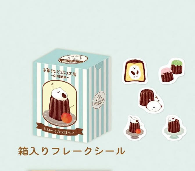 日本古川和菓子工房系列 - 雪鳥可麗露盒仔貼紙