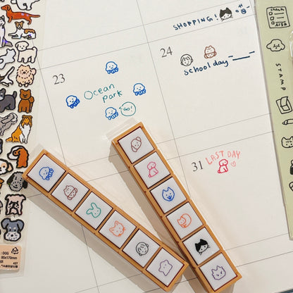 Zero per Zero 聯乘日本Pochitto6 按鈕式帶墨印章