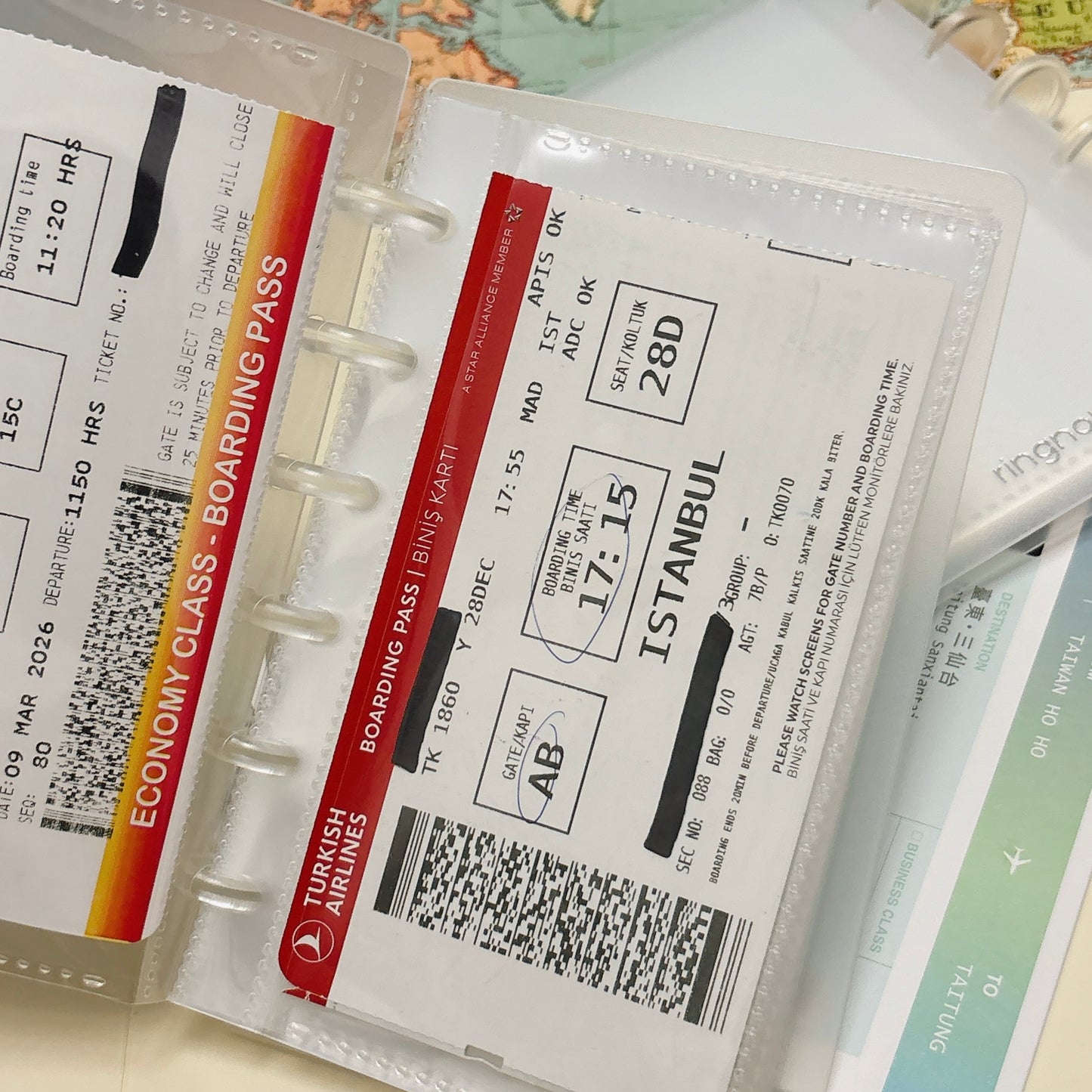 韓國 Ring Album 登機証回憶冊* 可加內頁* (預購貨品，約兩星期到貨）