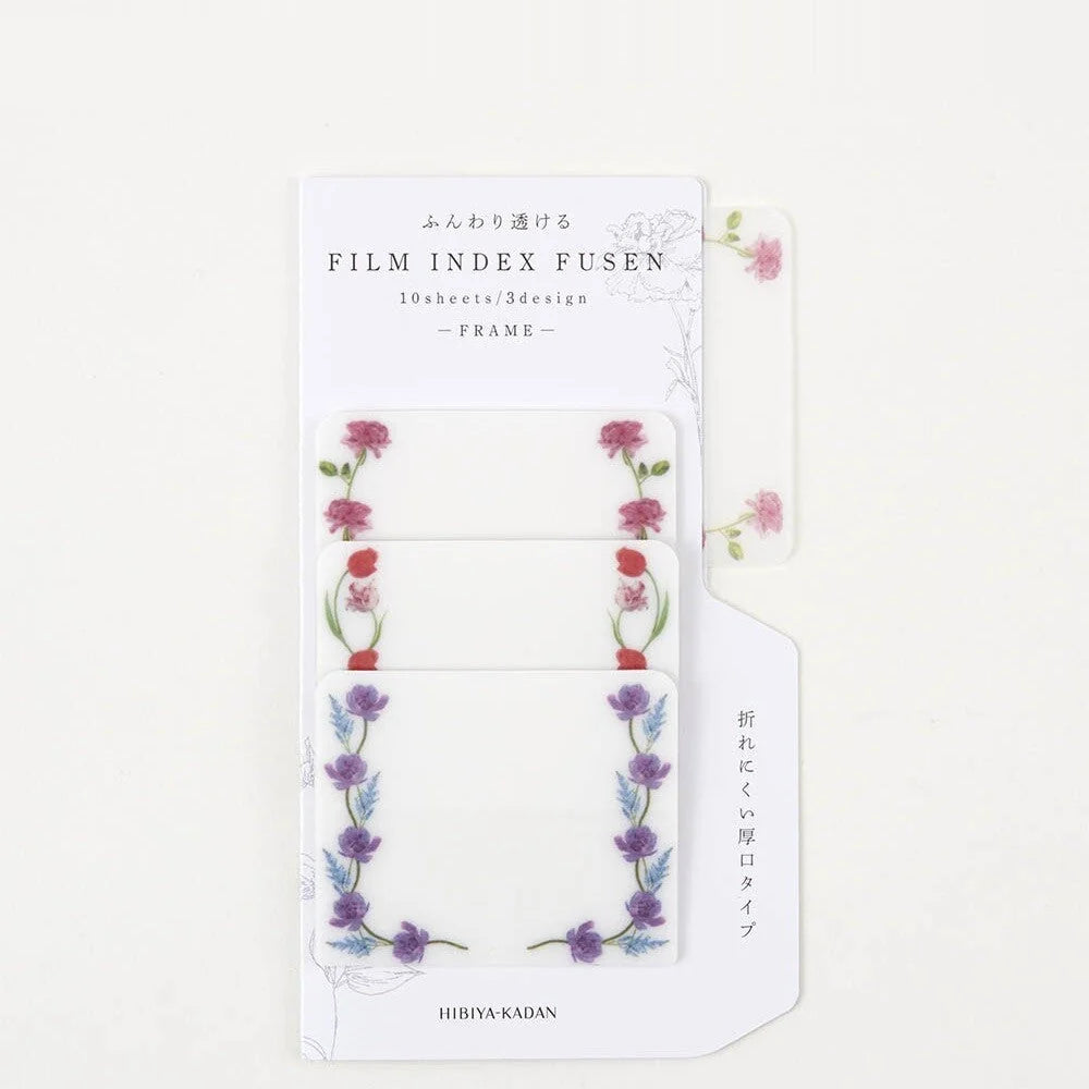 日本Isshoni x 日比谷花壇 加厚半透明可書寫Index便條貼 (有黏貼力 | Fusen floral 系)