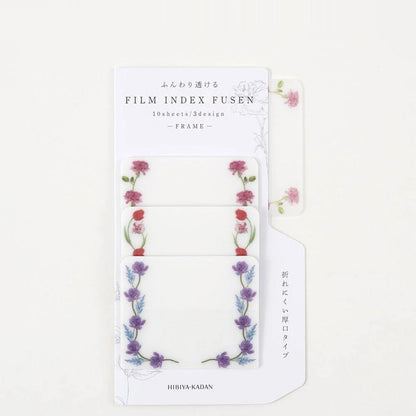 日本Isshoni x 日比谷花壇 加厚半透明可書寫Index便條貼 (有黏貼力 | Fusen floral 系)