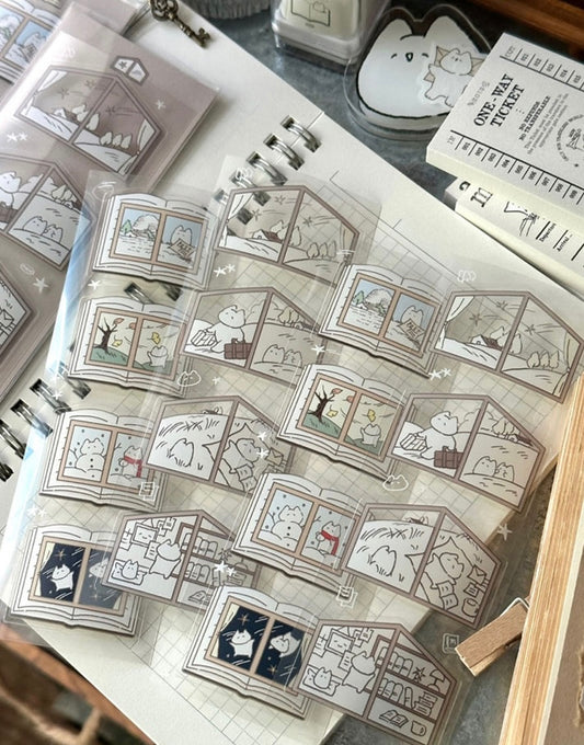 韓國Mewmewbeam 復古懷舊裝飾貼紙 - 2 款選擇* [預購貨品，下單後14天出貨]