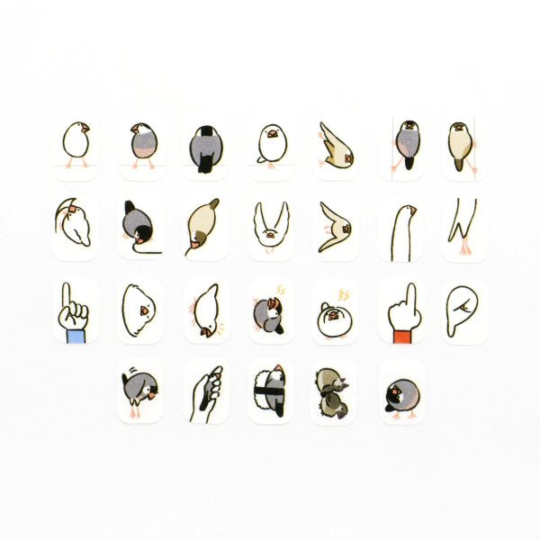 日本bande可書寫和紙貼紙 - 很多的雀鳥們