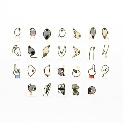 日本bande可書寫和紙貼紙 - 很多的雀鳥們