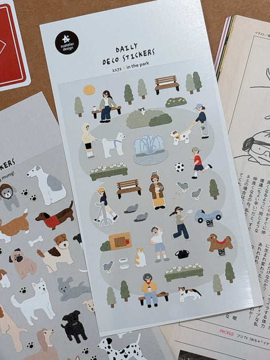 韓國Suatellier 手帳貼紙 - 公園百態