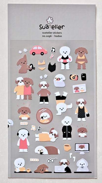 韓國Suatellier 手帳貼紙 - 小狗的日常