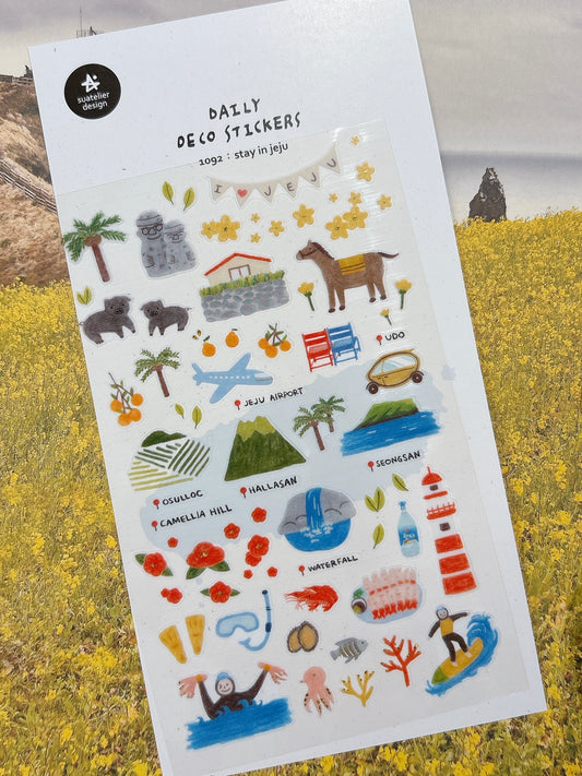 韓國Suatellier 手帳貼紙 -  I ❤️Jeju