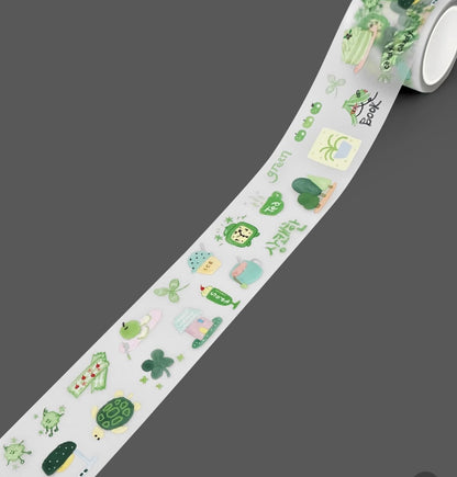 Glen 手繪純色200 枚貼紙 - 綠色系 (預購貨品，下單後14天出貨)