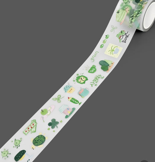 Glen 手繪純色200 枚貼紙 - 綠色系 (預購貨品，下單後14天出貨)