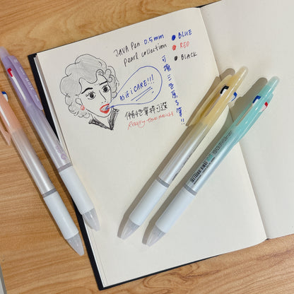 韓國Java Pen Pearl Collection 0.5 可擦擦3色筆 - 珍珠色筆桿系列
