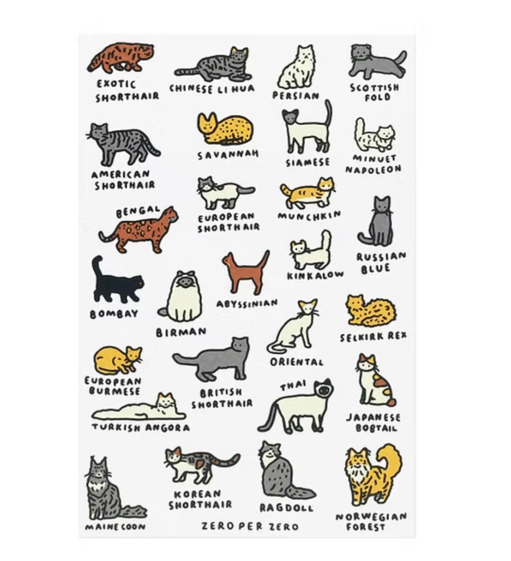 世界圖鑑系列：貓貓絲版印刷明信片