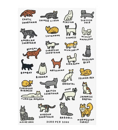 世界圖鑑系列：貓貓絲版印刷明信片