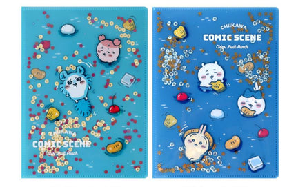 日本Chiikawa 夏日海邊派對A5 文件夾 (封面碎片可搖動）