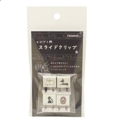 《埃及祭文具》日本TOHKIN 埃及圖案金屬滑動夾套裝- 一套4 個