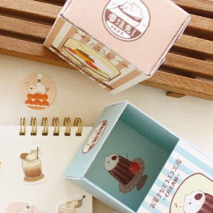 日本古川和菓子工房系列 - 雪鳥可麗露盒仔貼紙