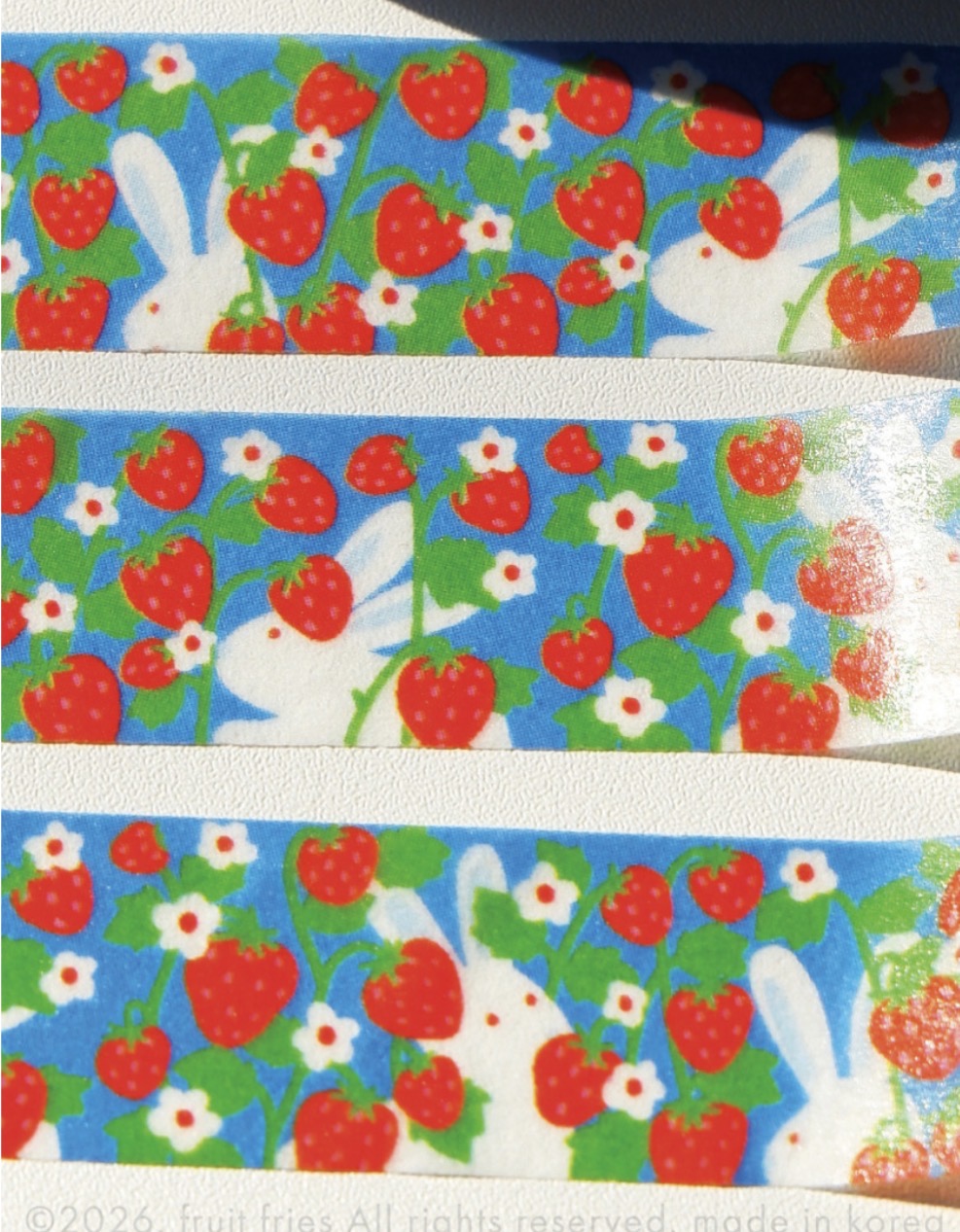 韓國Fruit Delights 系列和紙紙膠帶 - 小兔的草莓派對