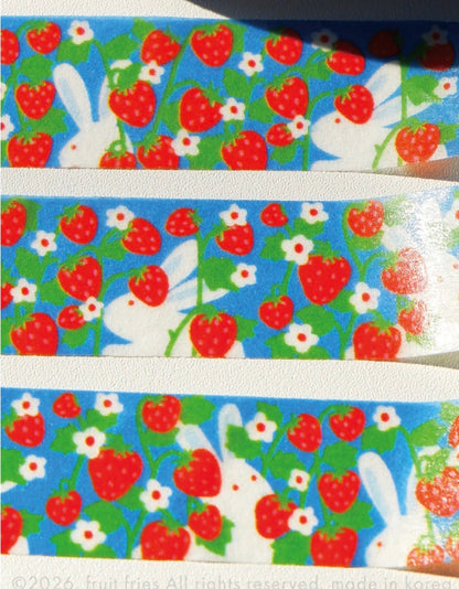 韓國Fruit Delights 系列和紙紙膠帶 - 小兔的草莓派對