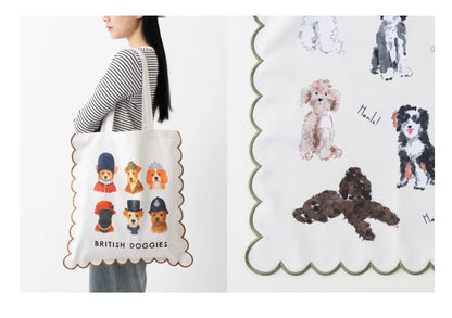 大容量收納‼️ 日本J. Studio 雲朵刺繡Totebag - Hand Drawing Henlo Dog (預購貨品)