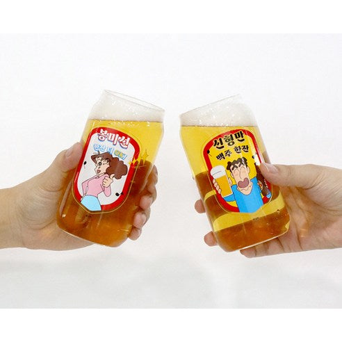 <新企劃> Crayon Shinchan 蠟筆小新 廣志與美冴 玻璃杯 330ml 2入組  * [預購貨品，下單後14天出貨]