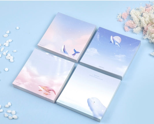 韓國雲彩鯨魚便條簿 - 4 款選擇* [預購貨品，下單後14天出貨]