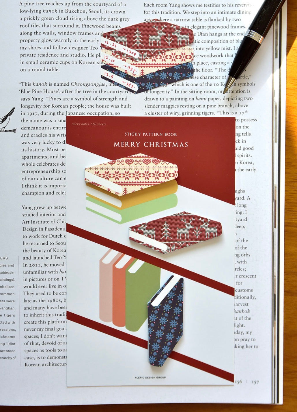 韓國Life Stationery Sticky Pattern Book 書本造型 Index Memo - 聖誕限定版 * [預購貨品，下單後14天出貨]