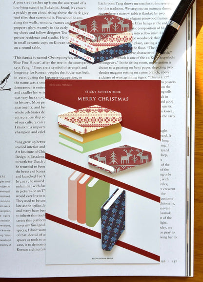 韓國Life Stationery Sticky Pattern Book 書本造型 Index Memo - 聖誕限定版 * [預購貨品，下單後14天出貨]