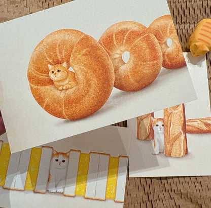 日本Artish - 藤沢さだみ 貓咪烘焙明信片 - 四款選擇