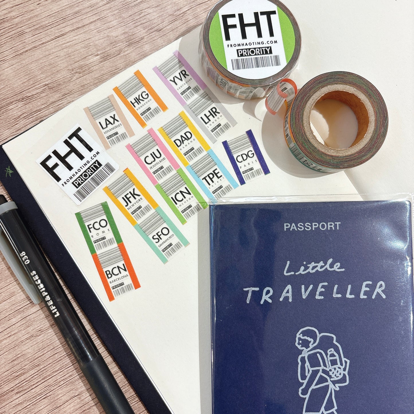 韓國Glen 我的航班Airport Code 紙膠帶* [預購貨品，下單後14天出貨]