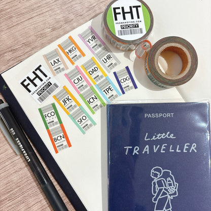 韓國Glen 我的航班Airport Code 紙膠帶* [預購貨品，下單後14天出貨]