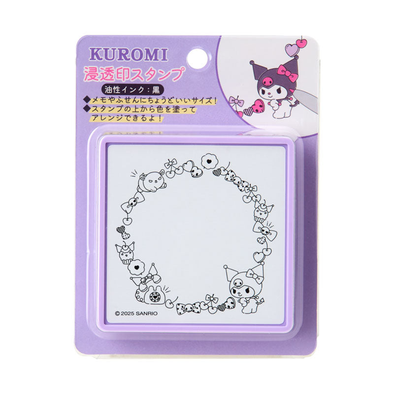 Sanrio Characters 浸透印章 - Kuromi的花圈 (無需印台）