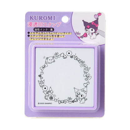 Sanrio Characters 浸透印章 - Kuromi的花圈 (無需印台）