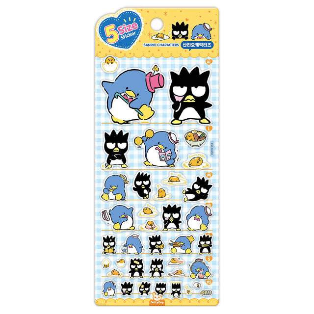 Sanrio Characters Five Size 貼紙 - Tuxedosam / XO [預購貨品］