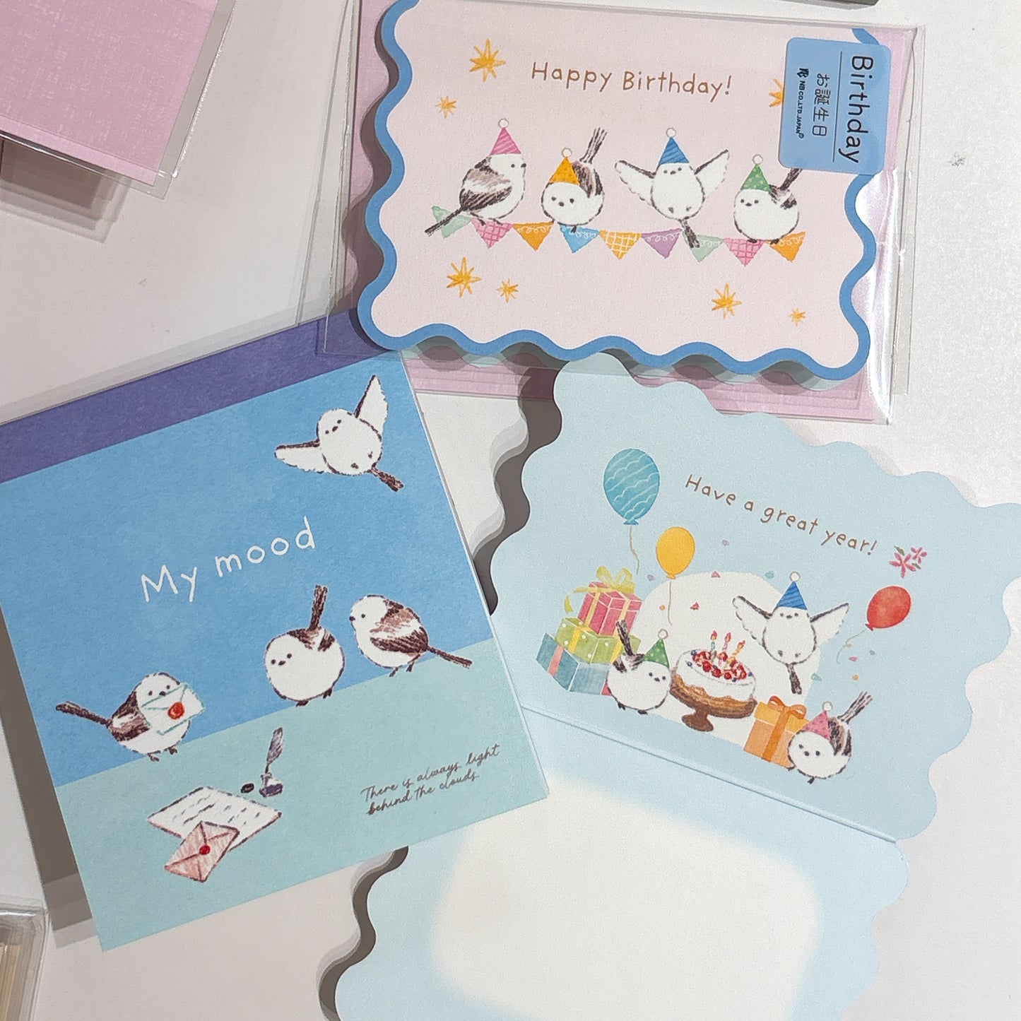 日本 NB Lovely Pets My Mood 四圖案 80頁便條簿 - 雪鳥