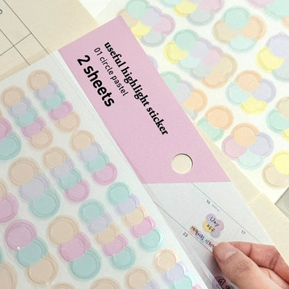 韓國Full design Useful Highlight Stickers - 2 張入 (3 色設計）