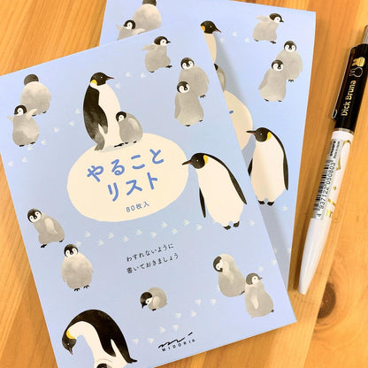 日本Midori To Do List 便條簿 - 企鵝一家