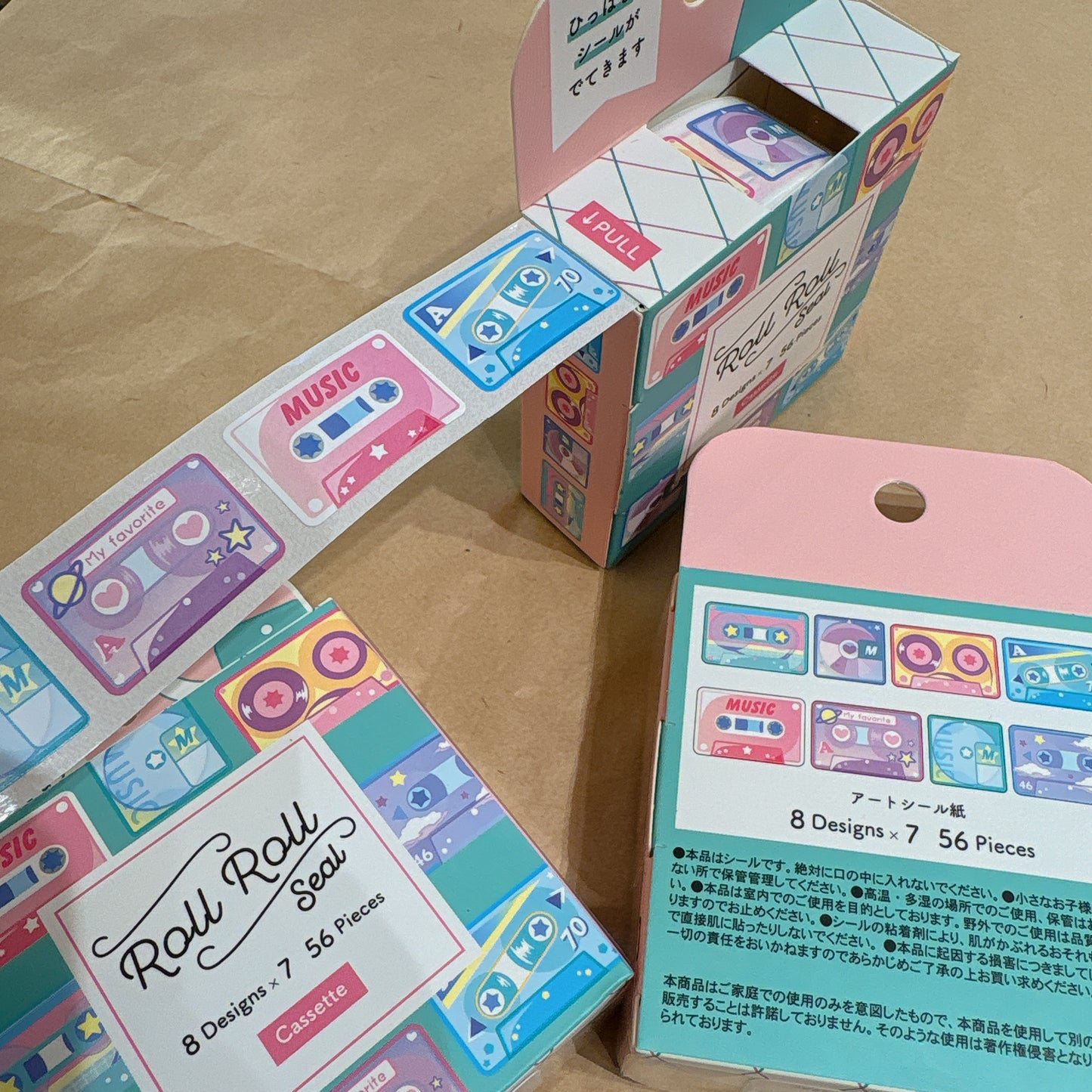 日本 Roll Roll 粒粒和紙貼紙 - Cassette