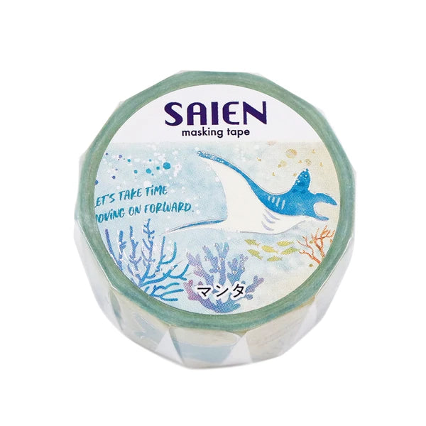 日本Saien 和紙金銀箔 5米長紙膠帶 - 璀璨海洋