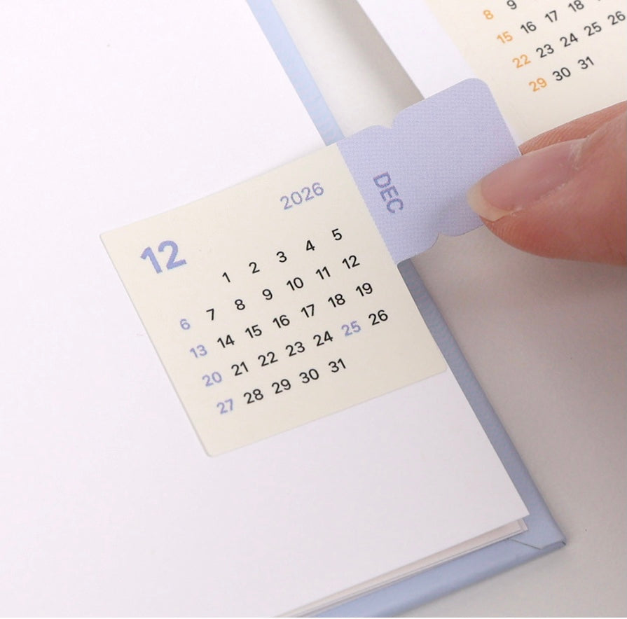 韓國 Calendar index 書貼 - 黑白/彩色 * [預購貨品，下單後14天出貨]