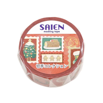 日本Saien 和紙燙金5米長紙膠帶 - 聖誕郵票館
