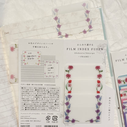 日本Isshoni x 日比谷花壇 加厚半透明可書寫Index便條貼 (有黏貼力 | Fusen floral 系)