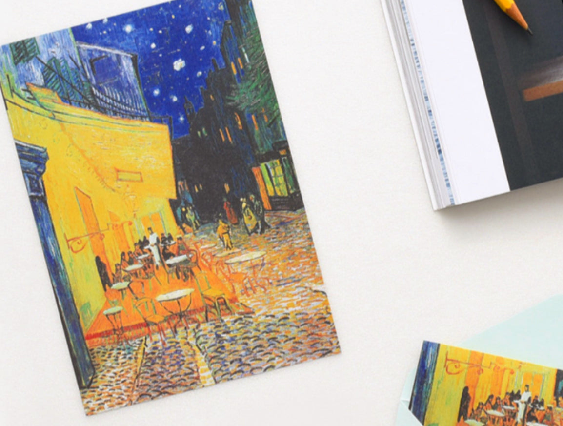 《梵高135週年紀念產品》Van Gogh 信紙套裝 - 夜間咖啡廳
