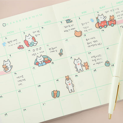 韓國插畫家썸켓츠 貼紙系列 - 貓咪和小熊