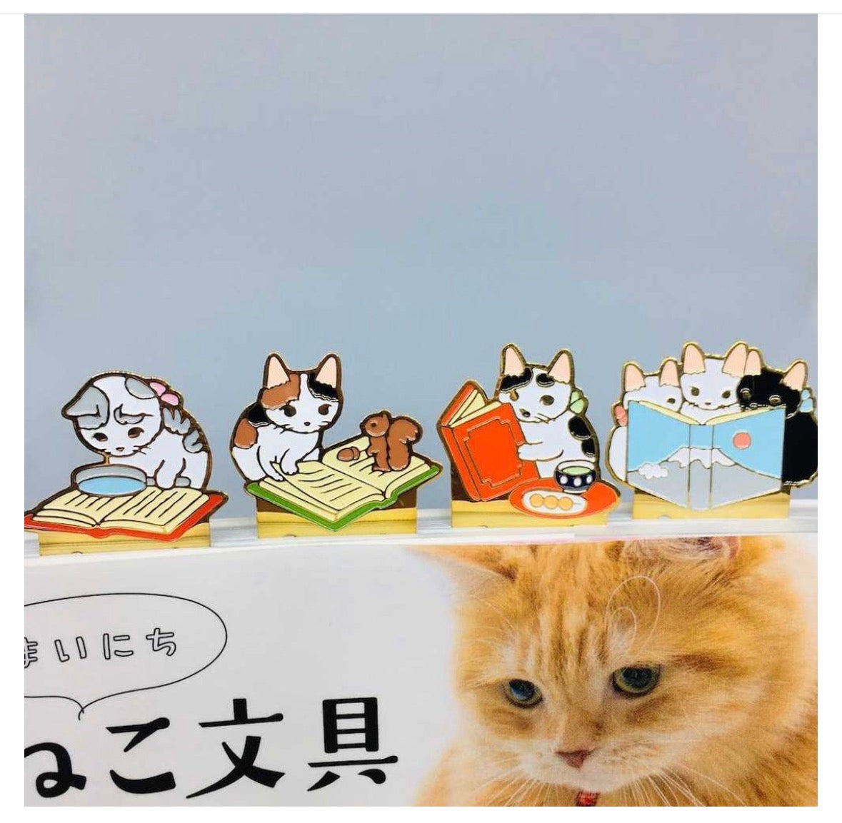 日本Potter Cat 金屬萬字夾書簽