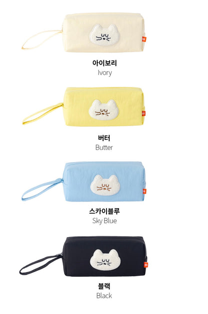 韓國Romane Mogry 貓咪 大容量 Pens Pocket Case - 4 色選擇  * [預購貨品，下單後14天出貨]