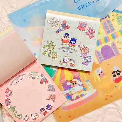 日本Sunstar 蠟筆小新 x  Sanrio 100 頁便條磚
