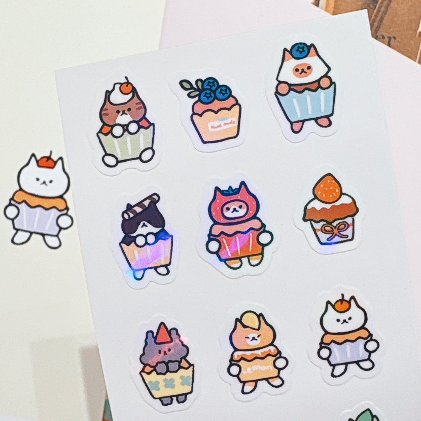 韓國插畫家썸켓츠 貼紙系列 - Cupcake 貓咪