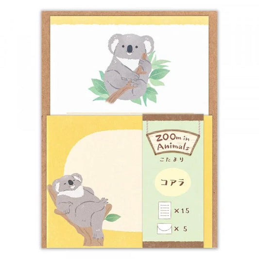 日本Rakko x  Zoo Animal 迷你信紙套裝 - 樹熊🐨🍃