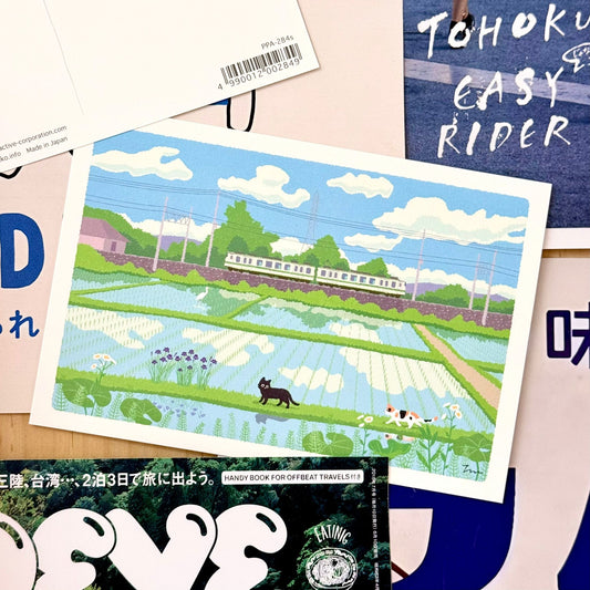 日本Active 明信片黑貓🐈‍⬛宅急便たびねこ系列 - 走過田野