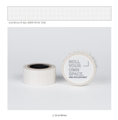 韓國 Rolledpaint 紙膠帶 - White Pattern 純白圖騰